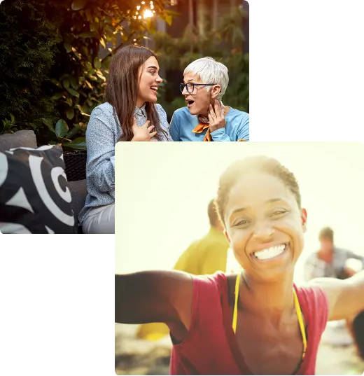 Host warmly welcoming a female traveler